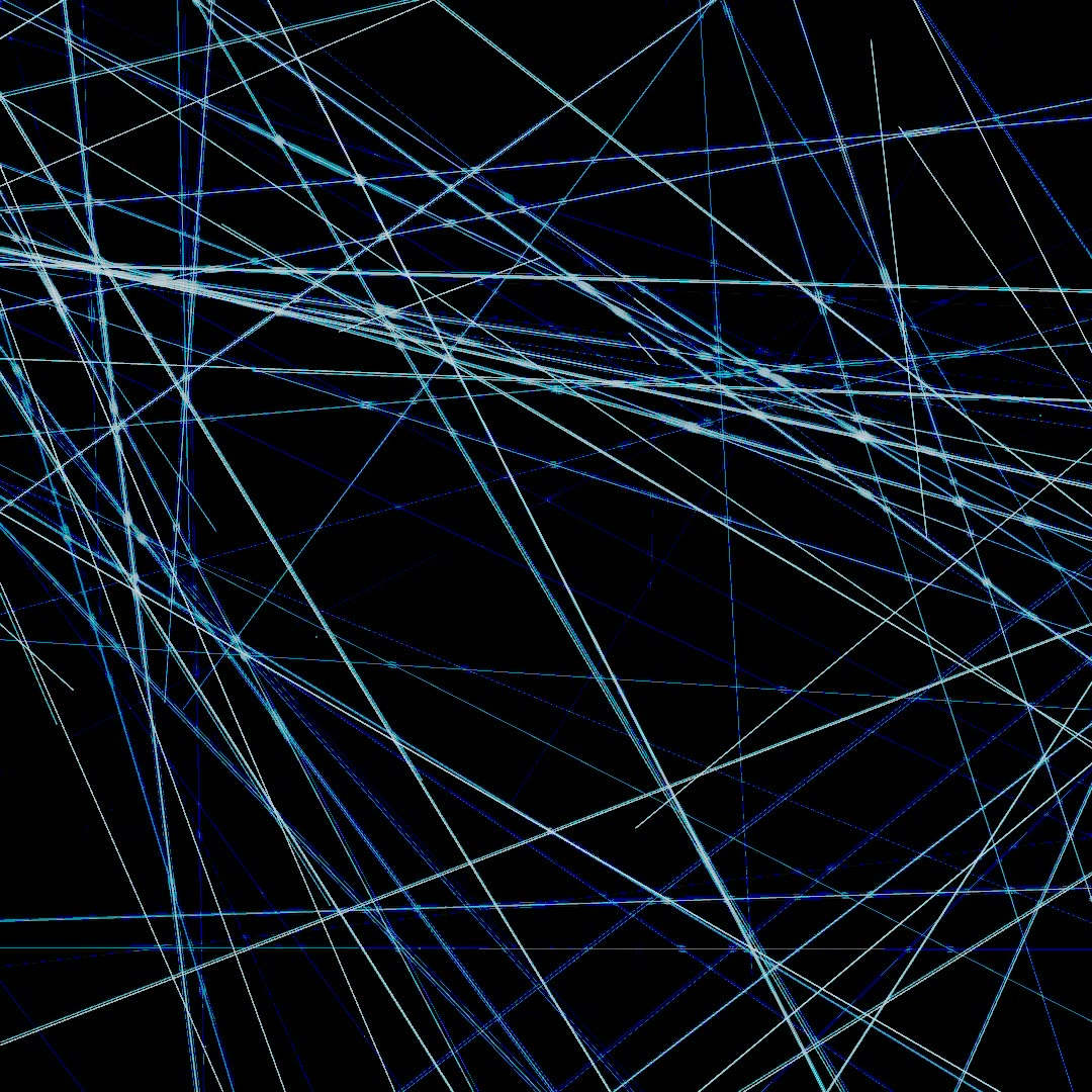 Intersecting cyan line field on black