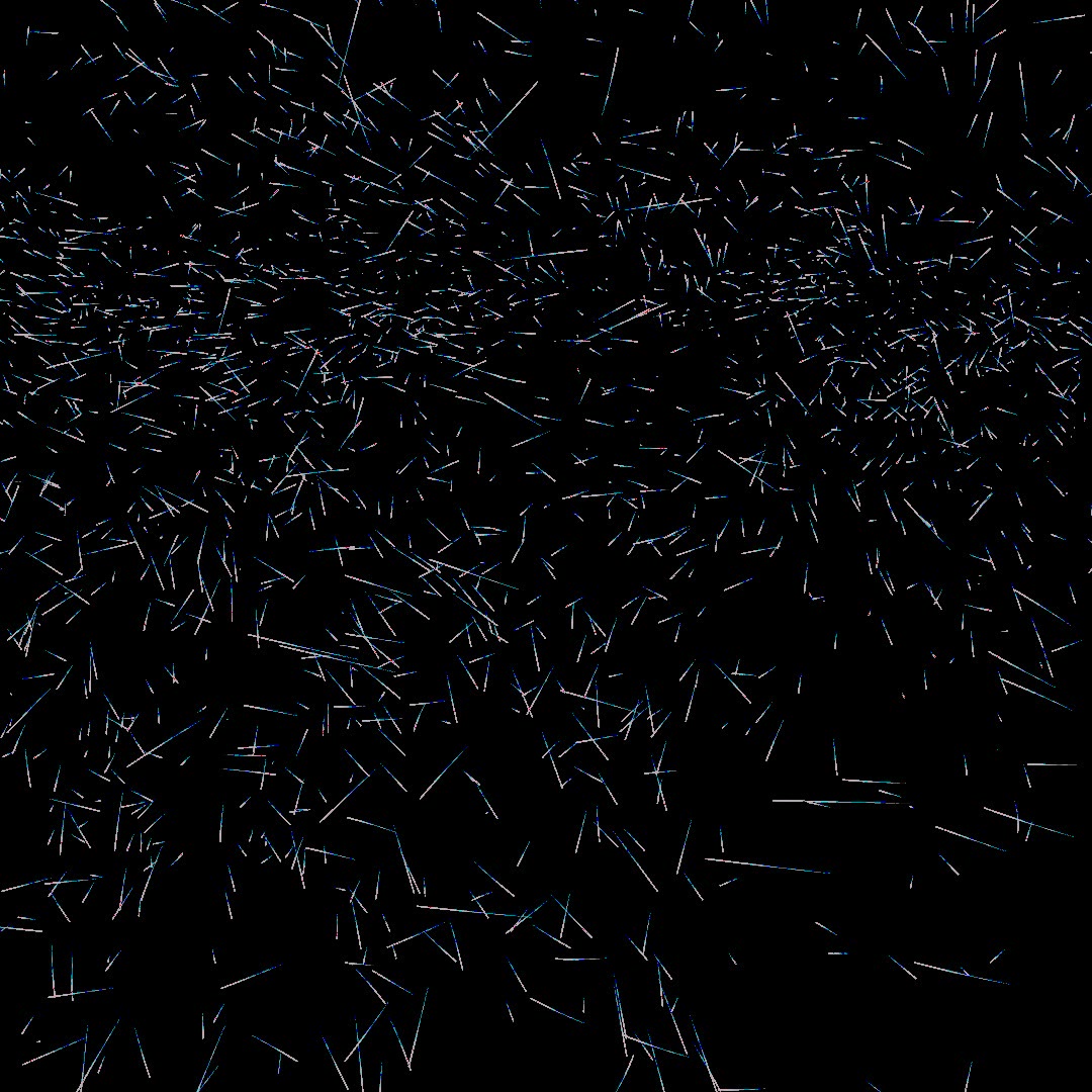 Sparse particle rain drifting on black